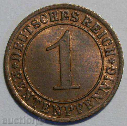 Germania 1 Pfennig 1923 A ve - AU / UNC