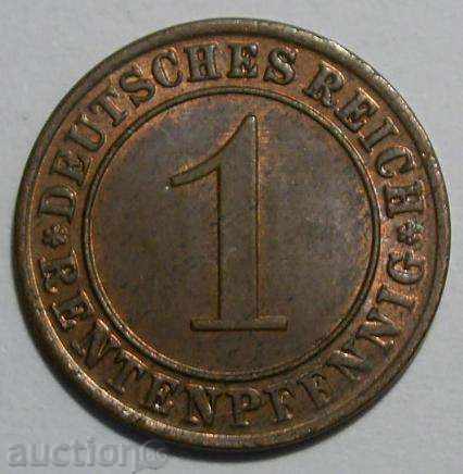 Germania 1 Pfennig 1923 A ve - AU / UNC