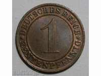 Germania 1 Pfennig 1923 A ve - AUNC