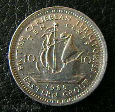 10 σεντς 1965 Ανατολή Καραϊβικής