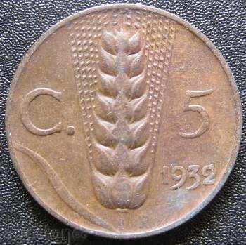 ITALY -5 centsecimi 1932