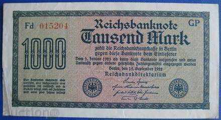 ГЕРМАНИЯ  1000 марки 1923