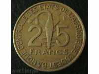 25 franci 1980 Statelor Vest-Africane