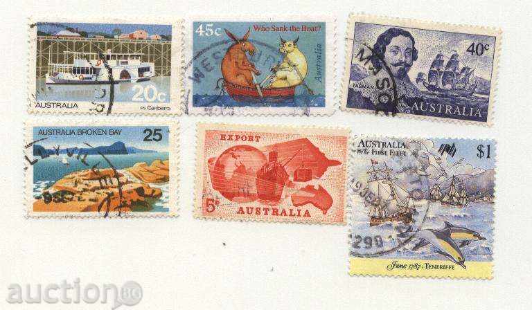 Клеймовани марки Кораби и лодки от Австралия