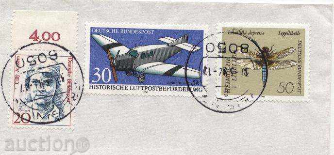 Traveled envelope with Airplane and Horsehead 1991 from Germany with price 0.90 BGN | € 0.46 Traveled envelope with Airplane and Horsehead 1991 from Germany with price 0.90 BGN | € 0.46
