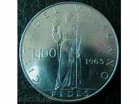 100 liras 1963, Vatican
