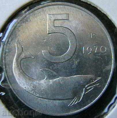5 λίρες 1970, Ιταλία