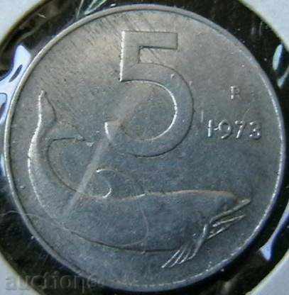 5 λίρες 1973, Ιταλία