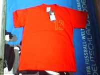 Red new T-shirt with Adidas label S