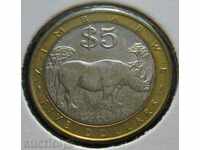 ZIMBABE - 5 dollars 2001