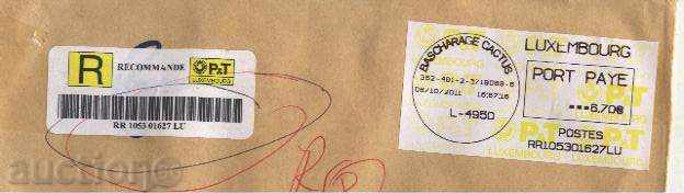 Traveled envelope 2011 from Luxembourg with price 1.00 BGN | € 0.51