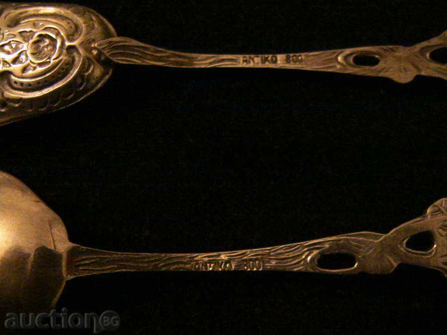 Ασημένιο κουτάλι - Μπουκέτα με τριαντάφυλλα, ασήμι 800 - 5 Ασημένιο κουτάλι - Μπουκέτα με τριαντάφυλλα, ασήμι 800 - 5