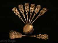 Lingura de argint - Buchete din trandafiri, argint 800