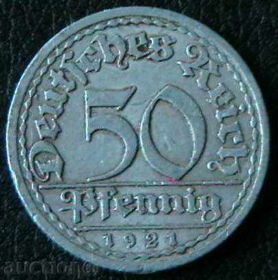 50 pfennig 1921 A Germania