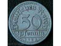 50 pfennig 1921 Α Γερμανία