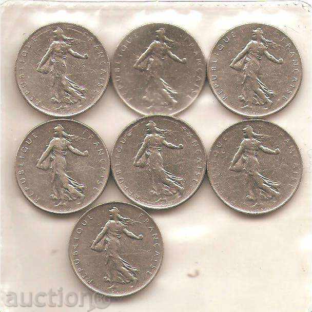 France Lot 1 Franc 1960 - 1970 with price 2.90 BGN | € 1.48