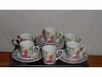 SERVICE for coffee 6 cups + 6 plates of porcelain - new, fresh