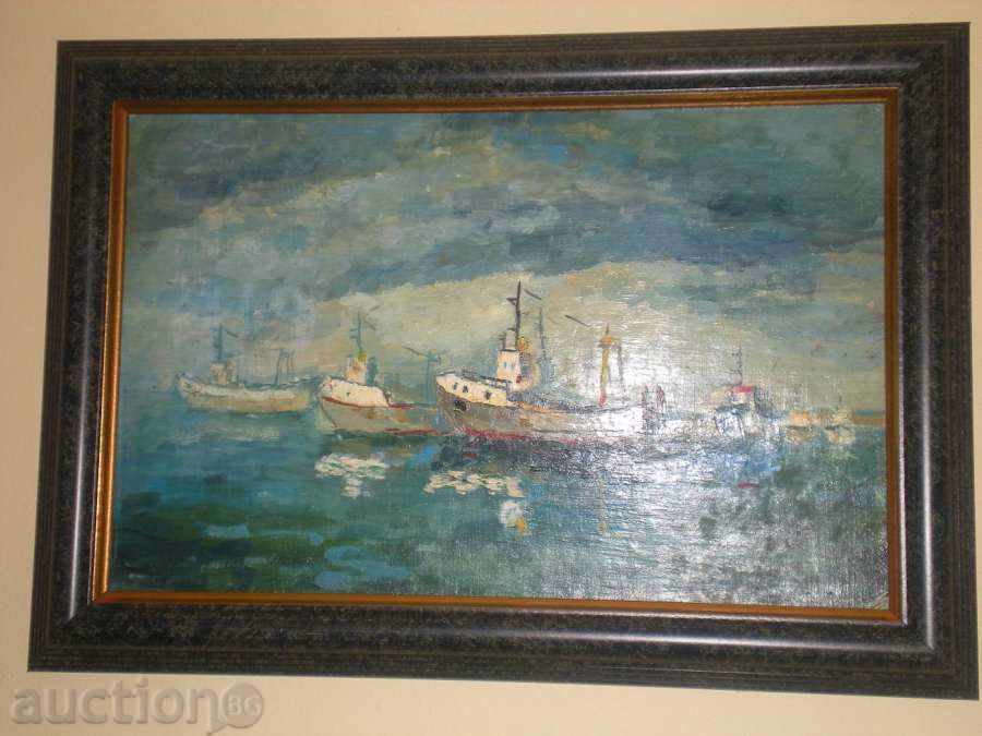 Sell picture \ "Fishing ships \" with price 150.00 BGN | € 76.69 Sell picture \ "Fishing ships \" with price 150.00 BGN | € 76.69