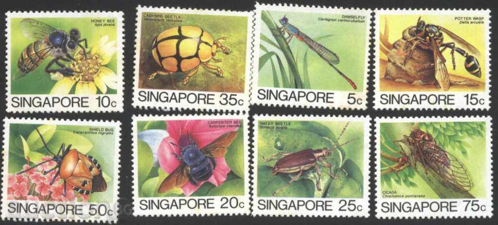 mărci curate Insecte albine Gândacii 1985 în Singapore