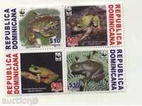 Чисти марки WWF Жаби  2011 от Доминиканска република