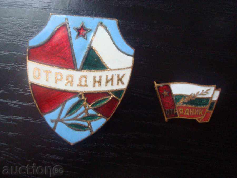 Σήματα - "Στρατιώτης" 2 τεμ. χρωματιστό σμάλτο, μπρονζέ 40x35 mm + μινιατούρα