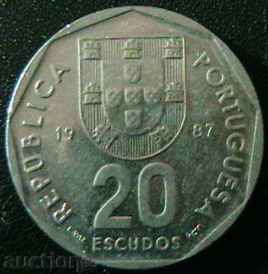 20 escudos 1987 Portugalia