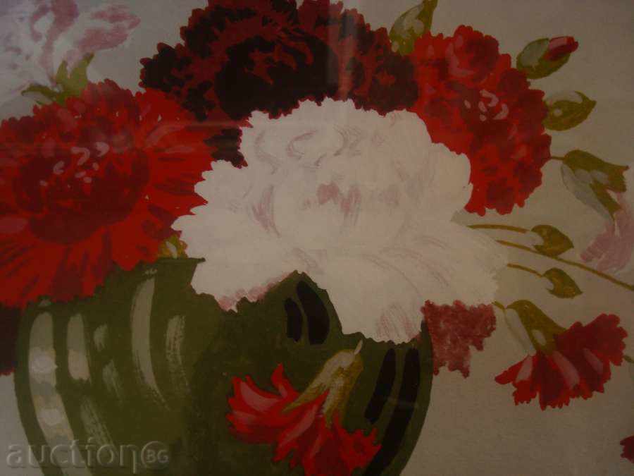 Watercolor in an old cardboard frame. "Carnations" with price 44.95 BGN | € 22.98 Watercolor in an old cardboard frame. "Carnations" with price 44.95 BGN | € 22.98