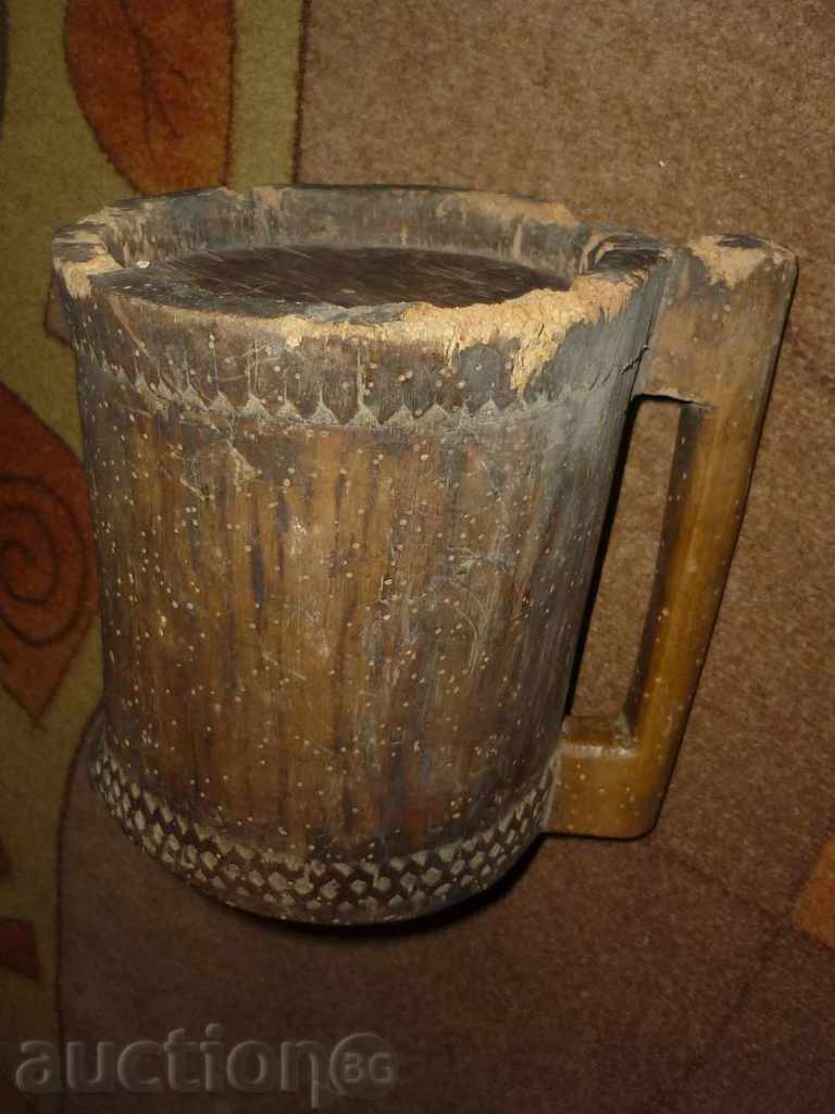 Ancient wooden jug with shepherd carving UNIQUE with price 169.00 BGN | € 86.41 Ancient wooden jug with shepherd carving UNIQUE with price 169.00 BGN | € 86.41