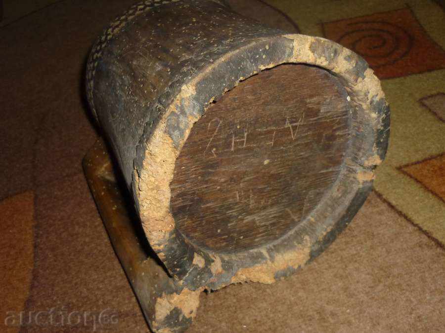 Auction Ancient wooden jug with shepherd carving UNIQUE Auction Ancient wooden jug with shepherd carving UNIQUE