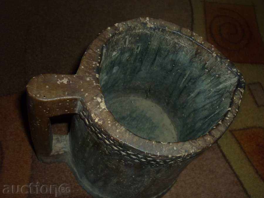 Ancient wooden jug with shepherd carving UNIQUE - 6 Ancient wooden jug with shepherd carving UNIQUE - 6