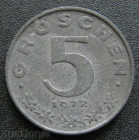 Австрия-5 гроша 1972
