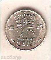 Netherlands 25 cents 1963
