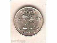 Netherlands 25 cents 1963