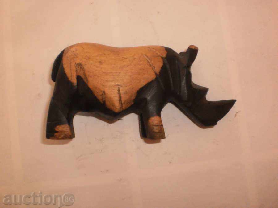 Носорог-малка фигура от абанос