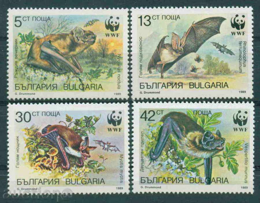 3760 Bulgaria 1989 - protection wildlife WWF - bats **