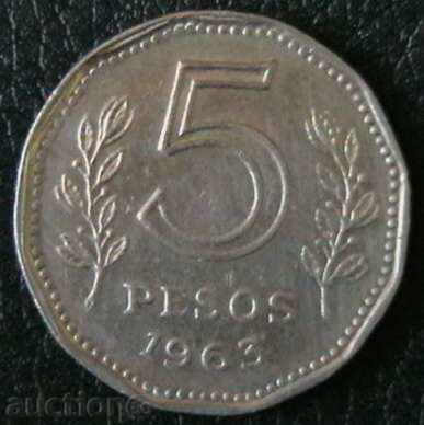 5 peso 1963, Argentina
