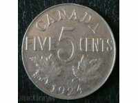 5 σεντς το 1924, ο Καναδάς