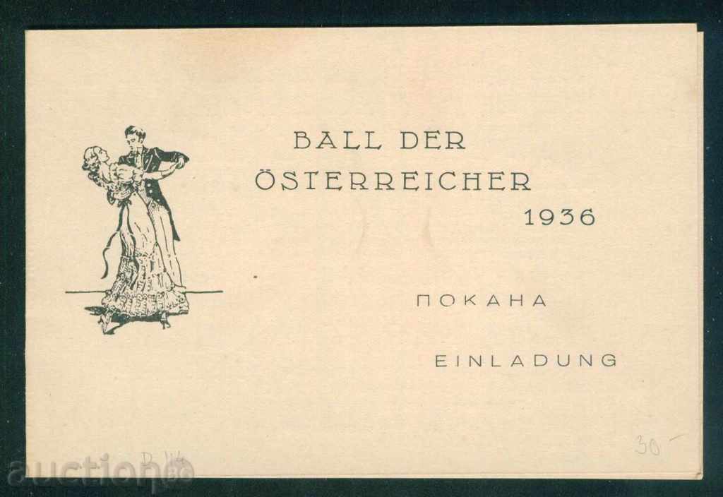 SOFIA - 1936 AUSTRIAN BALL - INVITE / D114