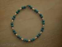 Margele de perle de cultură turcoaz albastru și alb