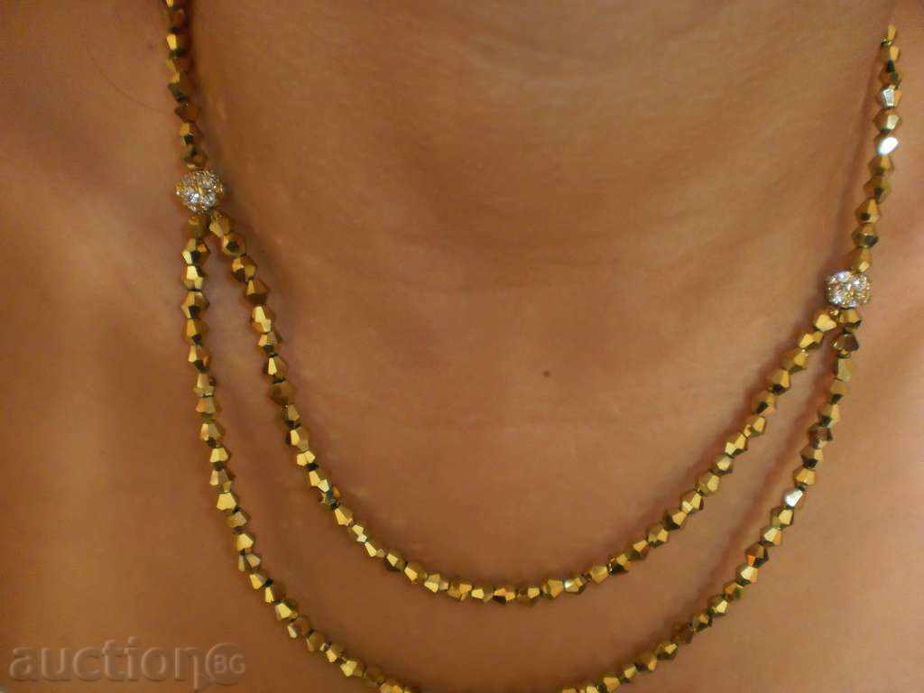 Necklace of glass beads - old gold with price 15.00 BGN | € 7.67 Necklace of glass beads - old gold with price 15.00 BGN | € 7.67