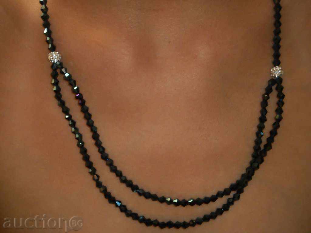Necklace of glass beads-anthracite with price 18.00 BGN | € 9.20 Necklace of glass beads-anthracite with price 18.00 BGN | € 9.20