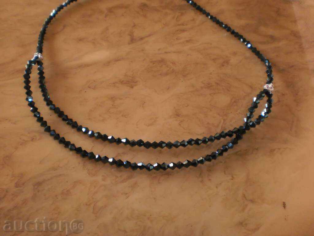 Auction Necklace of glass beads-anthracite Auction Necklace of glass beads-anthracite
