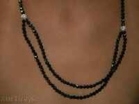 Necklace of glass beads-anthracite