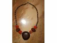 Necklace with Exotic African Seeds in Grunge Style-2