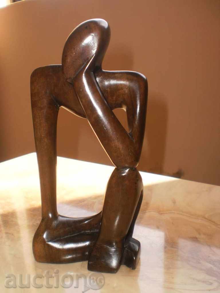 Thinker-styled figure of ebony-4 with price 89.00 BGN | € 45.50 Thinker-styled figure of ebony-4 with price 89.00 BGN | € 45.50