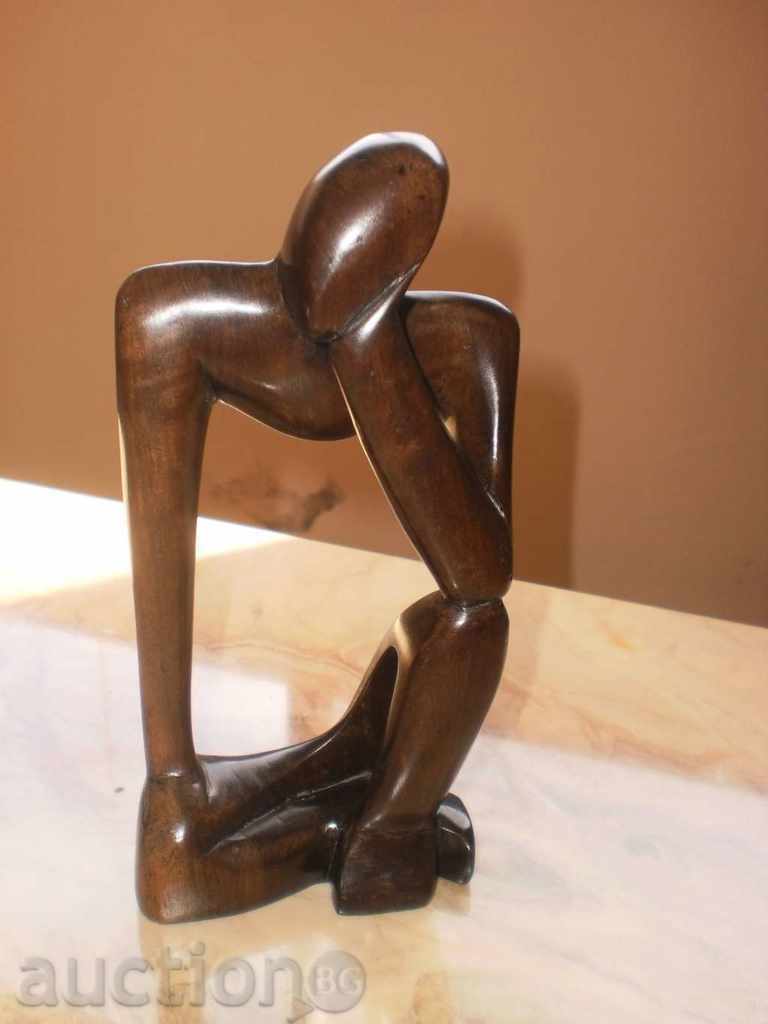 Auction Thinker-styled figure of ebony-4 Auction Thinker-styled figure of ebony-4