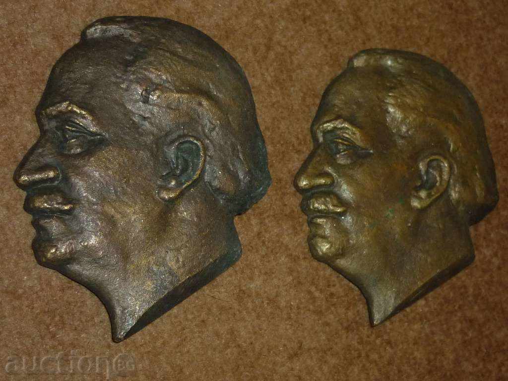 Auction Lot of 2 bronze bas-reliefs by Georgi Dimitrov Auction Lot of 2 bronze bas-reliefs by Georgi Dimitrov