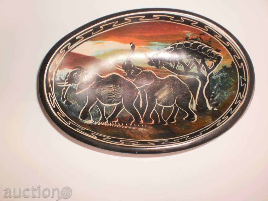 Декоративна купичка от сапунен камък-BIG 5-слон,елипса