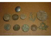 Lot of ancient army buttons and monograms