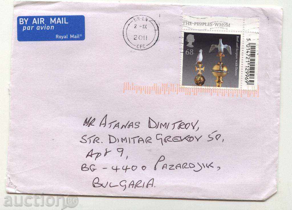 Trailed envelope with brand Upaep 2004 from Spain